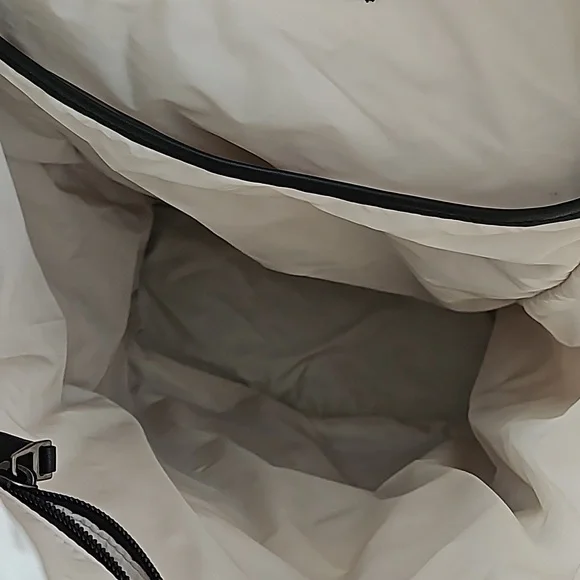Bally Stylish Cream Nylonand Brown Leather Backpack
